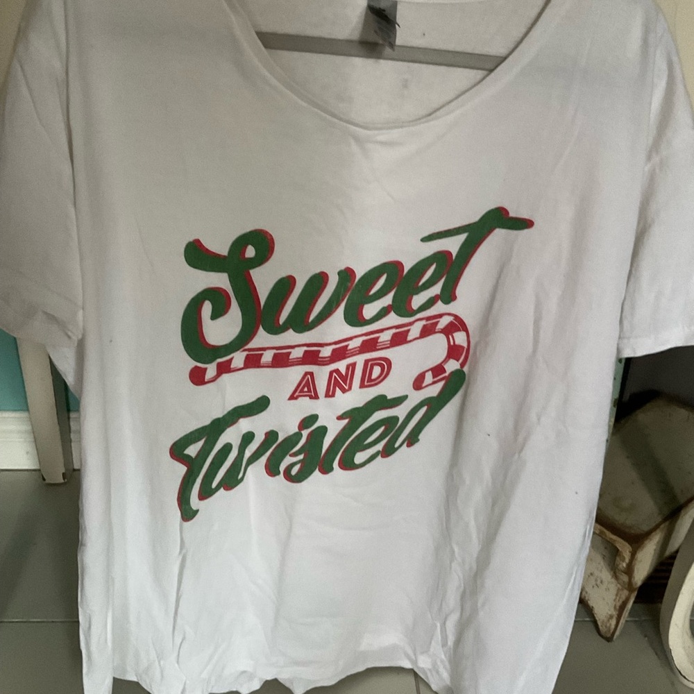 Gildan White Sweet and Twisted Christmas Tee 3X